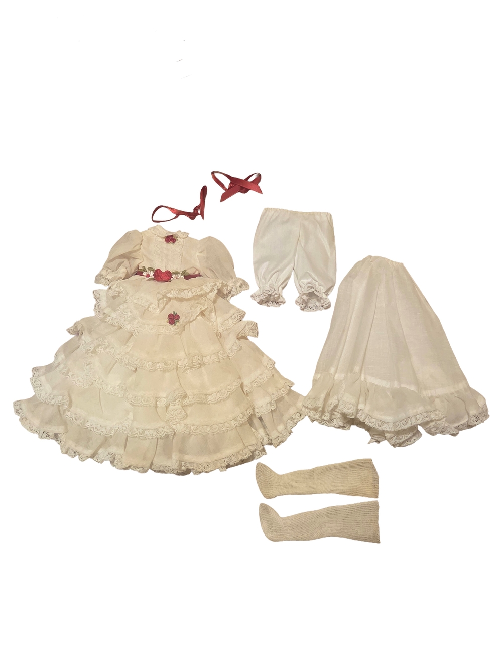 Vintage Victorian-style Doll Clothing Set